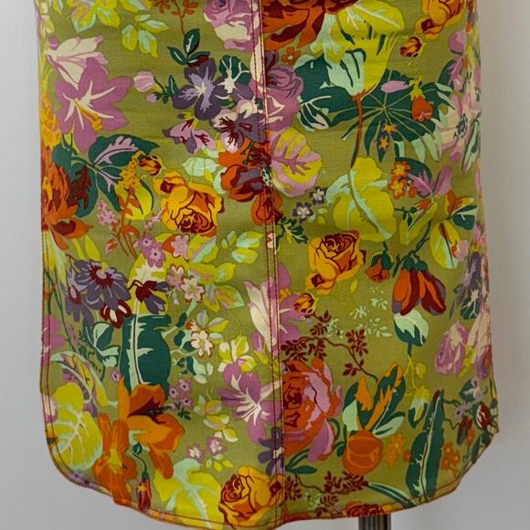 ETRO Floral Printed Denim Skirt Knee-Length Stretch Pencil Straight Fit 38 US 2 - Picture 3 of 9
